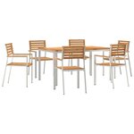 vidaXL Ensemble de Salle à Manger de Jardin de 7 Pièces en Bois Massif de Teck