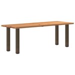 vidaXL Table à manger marron clair bois de chêne massif rectangulaire