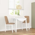 vidaXL Chaises à manger coussins 2 Pièces blanc bois massif caoutchouc