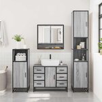vidaXL Ensemble de meubles de salle de bain 2 Pièces Sonoma gris