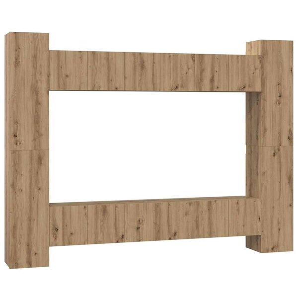 vidaXL Ensemble meuble TV 10 Pièces chêne artisanal 30 5 x 30 x 90 cm