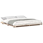 vidaXL Cadre de lit surélevé Marron 200 x 200 cm Bois massif en pin