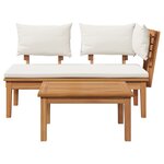 vidaXL Ensemble de banc de jardin en bois massif Teck