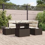 vidaXL Ensemble de canapé de jardin 5 Pièces Marron Poly rotin