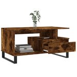 vidaXL Table basse Chêne fumé 90x49x45 cm Bois d'ingénierie