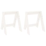 vidaXL Tabourets lot de 2 blanc 40x40x45 cm bois massif de pin