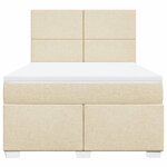 vidaXL Sommier à lattes de lit avec matelas Crème 140x190 cm Tissu