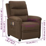 vidaXL Fauteuil électrique de massage Marron Tissu