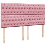 vidaXL Sommier à lattes de lit avec matelas Rose 180x200 cm Velours