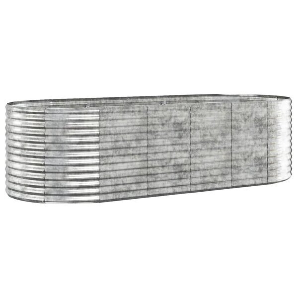 vidaXL Lit surélevé de jardin Acier enduit de poudre Argenté