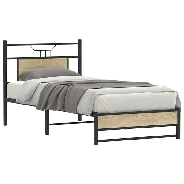 vidaXL Cadre de lit sans matelas chêne sonoma 90x190 cm