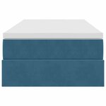 vidaXL Lit avec rangement et matelas Bleu foncé 90 x 190 cm Velours