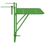vidaXL Table de balcon pliable verte 60x40 cm Acier