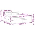 VidaXL Cadre de lit ottoman avec matelas gris foncé 180x200 cm velours