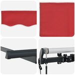 vidaXL Auvent Rétractable Rouge 350 x 200 cm tissu