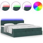 vidaXL Cadre de lit ottoman avec matelas vert foncé 200x200 cm velours