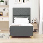 vidaXL Cadre de lit avec tête de lit Gris foncé 100 x 200 cm tissu
