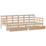 vidaXL Lit de jour avec tiroirs sans matelas 90x200 cm bois massif
