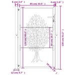 vidaXL Portail de jardin 105x130 cm acier corten conception de l'arbre