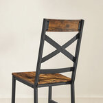 Chaises de salle à manger lot de 4 sièges de cuisine cadre en acier ergonomique style industriel pour salon cuisine marron 12_0004982