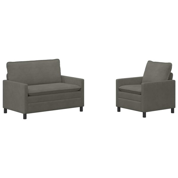 vidaXL Ensemble de Canapés 2 Pièces Gris clair Tissu