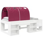 vidaXL Cadre de lit avec tunnel 3 Pièces Blanc et rouge Bois d'ingénierie