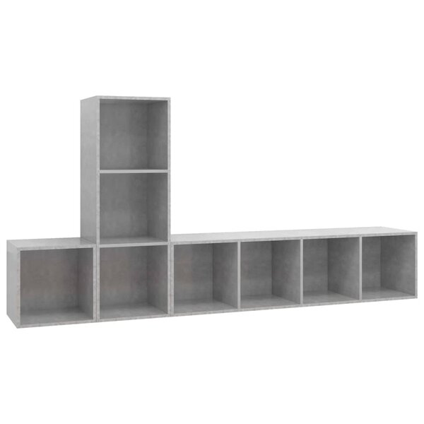 vidaXL Ensemble de meuble TV 3 Pièces Gris béton Bois d'ingénierie