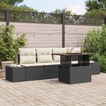 vidaXL Ensemble de salle à manger pour jardin 5 Pièces Noir et Crème