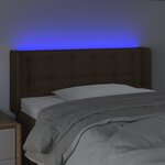 vidaXL Tête de lit à LED Marron foncé 83x16x78/88 cm Tissu