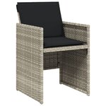 vidaXL Ensemble à manger de jardin et coussins 13 Pièces gris clair rotin