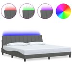 vidaXL Cadre de lit sans matelas gris foncé 200x200 cm tissu