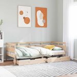 vidaXL Lit de jour avec tiroirs sans matelas 90x200 cm bois massif