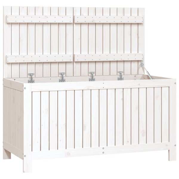 vidaXL Boîte de rangement de jardin Blanc 121x55x64 cm Bois de pin