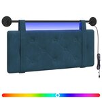 vidaXL Tête de lit suspendue Avec lumière LED Bleu Velours