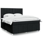vidaXL Sommier à lattes de lit avec matelas Noir 180x200 cm Tissu