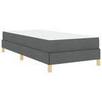 vidaXL Lit à ressorts avec matelas Gris foncé 90 x 190 cm tissu