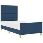 vidaXL Cadre de lit avec tête de lit Bleu 80 x 200 cm tissu