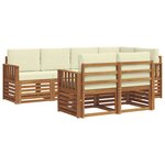vidaXL Ensemble de canapé d'angle avec coussin 7 Pièces Naturel et Crème