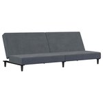 vidaXL Canapé-lit à 2 places avec repose-pied gris foncé velours