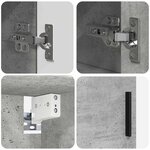 vidaXL Ensemble de mobilier de salle de bain 4 Pièces Gris béton