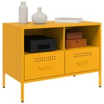 vidaXL Meubles TV 2 Pièces jaune moutarde 68x39x50 5 cm acier