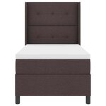 vidaXL Lit à ressorts avec matelas Marron foncé 100 x 200 cm tissu
