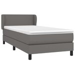 vidaXL Sommier à lattes de lit avec matelas Gris 100x200 cm Similicuir