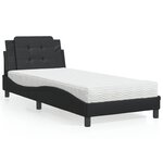vidaXL Lit avec matelas noir 80x200 cm similicuir