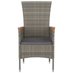 vidaXL Chaises de jardin avec coussins lot de 2 Résine tressée Gris