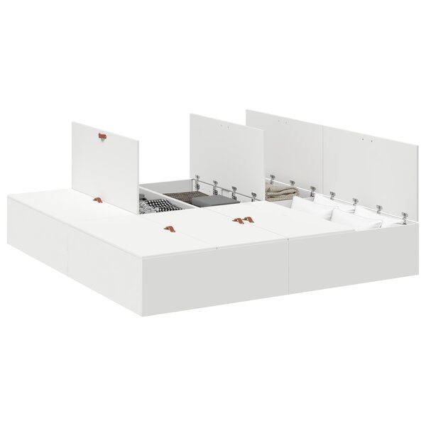 vidaXL Cadre de lit de rangement Blanc 200x200 cm