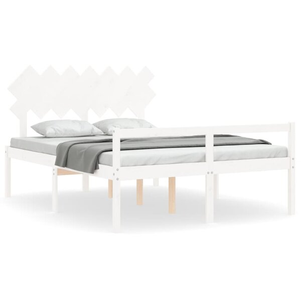 vidaXL Lit pour personne âgée sans matelas blanc 140x200cm bois massif