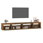 vidaXL Meuble TV avec lumières LED Chêne fumé 270x35x40 cm