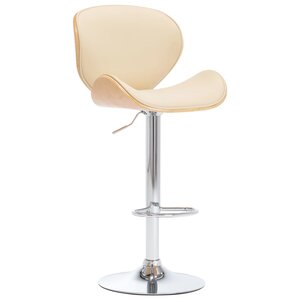 vidaXL Tabouret de bar Crème Similicuir