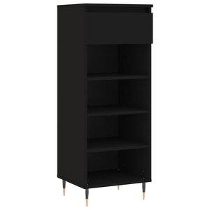 vidaXL Armoire à chaussures Noir 40x36x105 cm Bois d'ingénierie